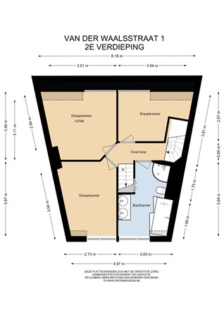 Floorplan - Van der Waalsstraat 1, 2313 VB Leiden